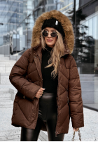 Pikowana Geacă z futerkiem Admiration In Winter ciocolatie