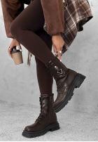 Skórzane Botine workery Golden Hours ciocolatii