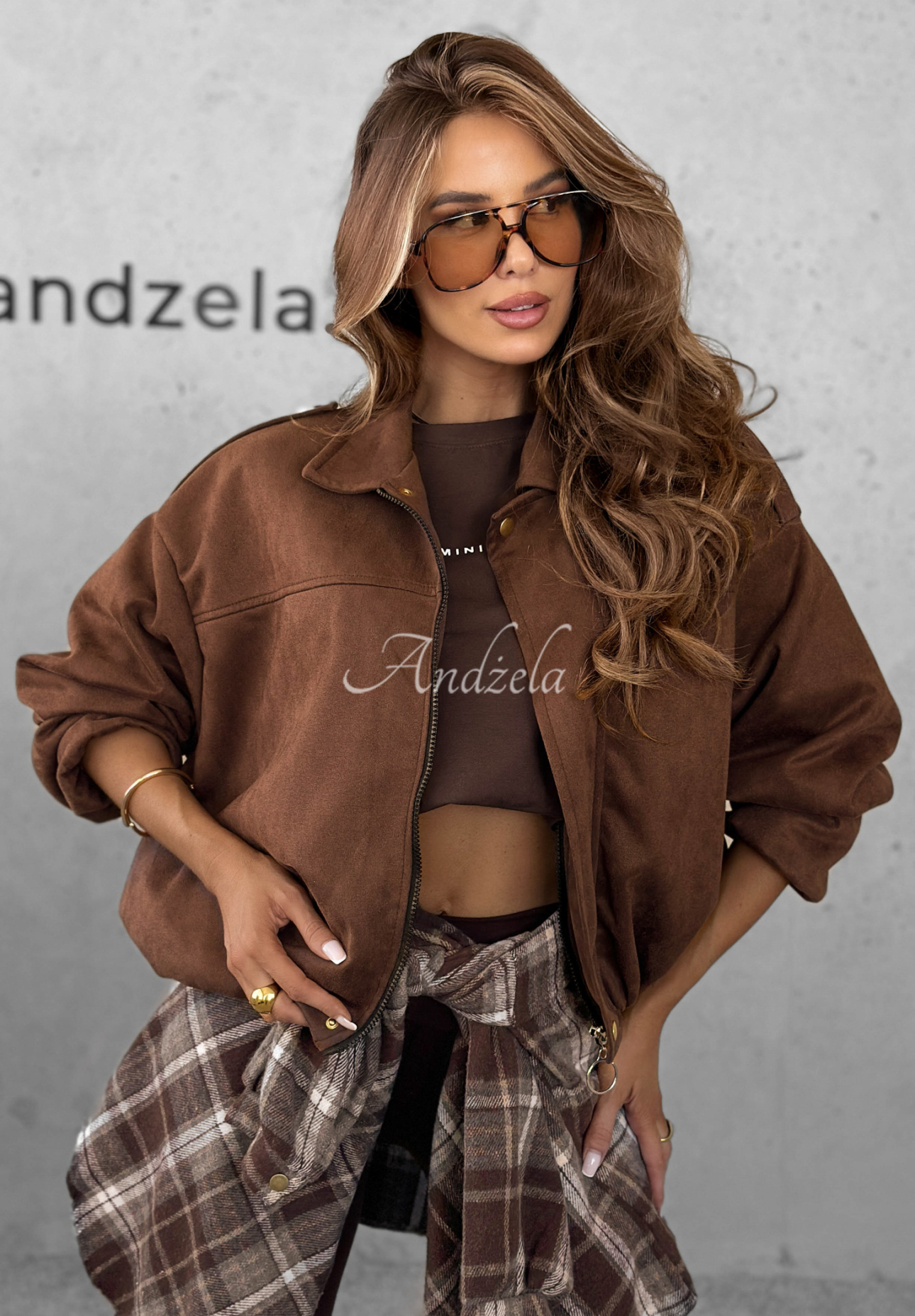 Geacă bomber din piele întoarsă Give Me Truth