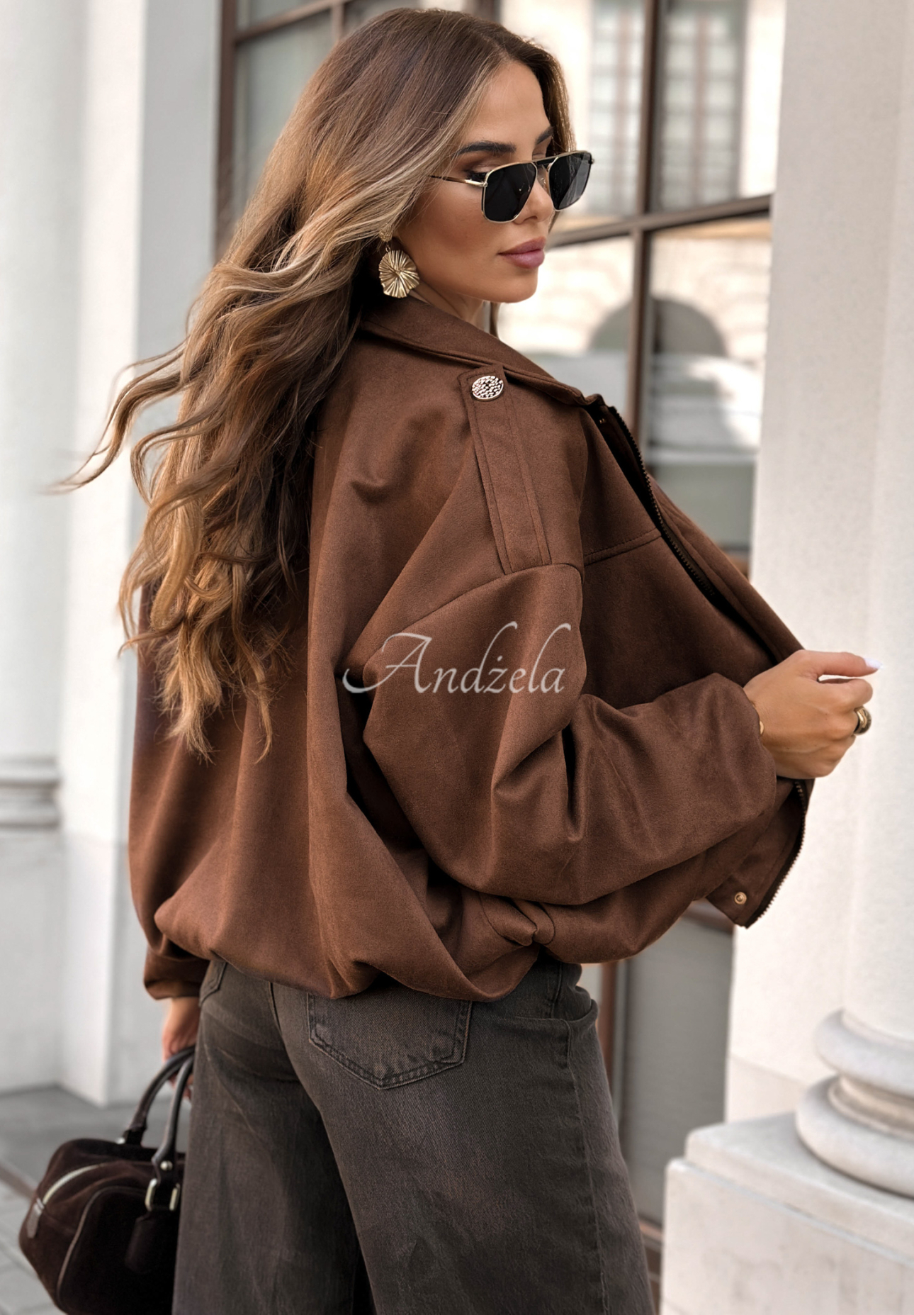 Geacă bomber din piele întoarsă Give Me Truth