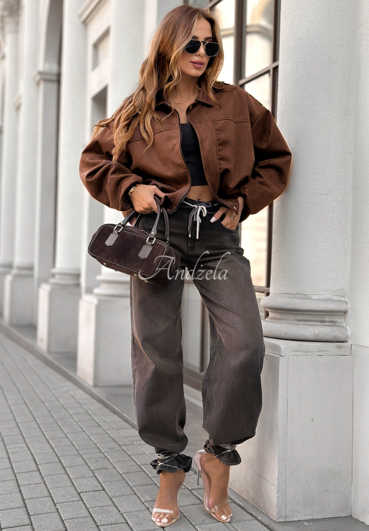 Geacă bomber din piele întoarsă Give Me Truth