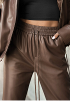 Skórzany Compleu Geacă i Pantaloni Choosing Myself ciocolatiu
