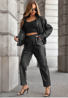 Skórzany Compleu Geacă i Pantaloni Choosing Myself negru