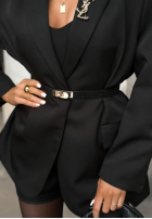 Cienki zamszowy Curea Delicate Accents negru