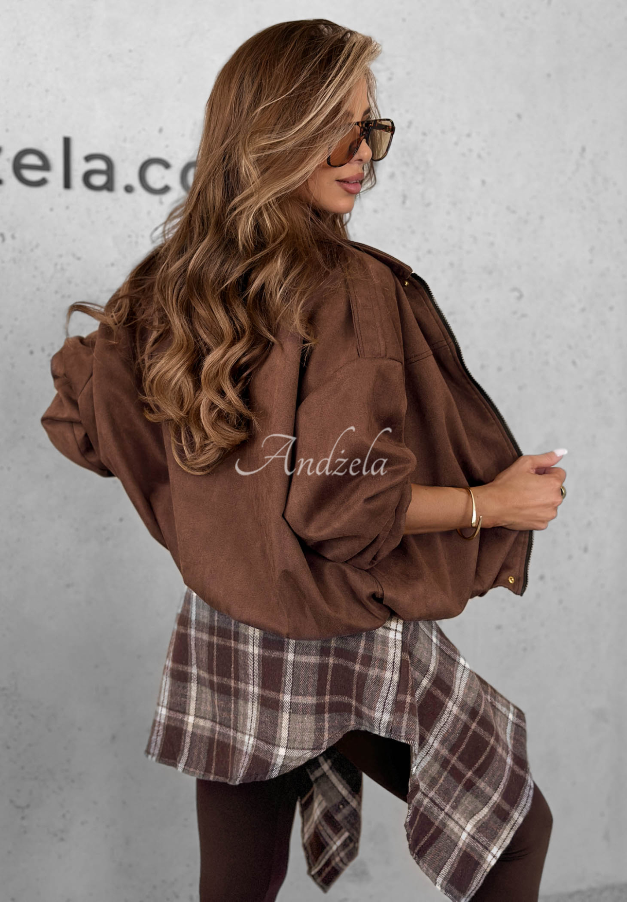 Geacă bomber din piele întoarsă Delete That