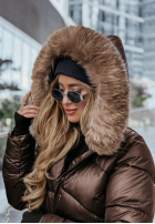 Długa pikowana Geacă z futerkiem Snow Offense ciocolatie II