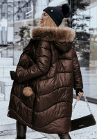 Długa pikowana Geacă z futerkiem Snow Offense ciocolatie II