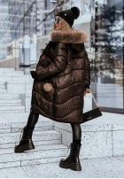 Długa pikowana Geacă z futerkiem Snow Offense ciocolatie II