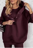 Compleu 3in1 Colanți, Top  i Hanorac Super Fit wino