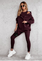 Compleu 3in1 Colanți, Top  i Hanorac Super Fit wino