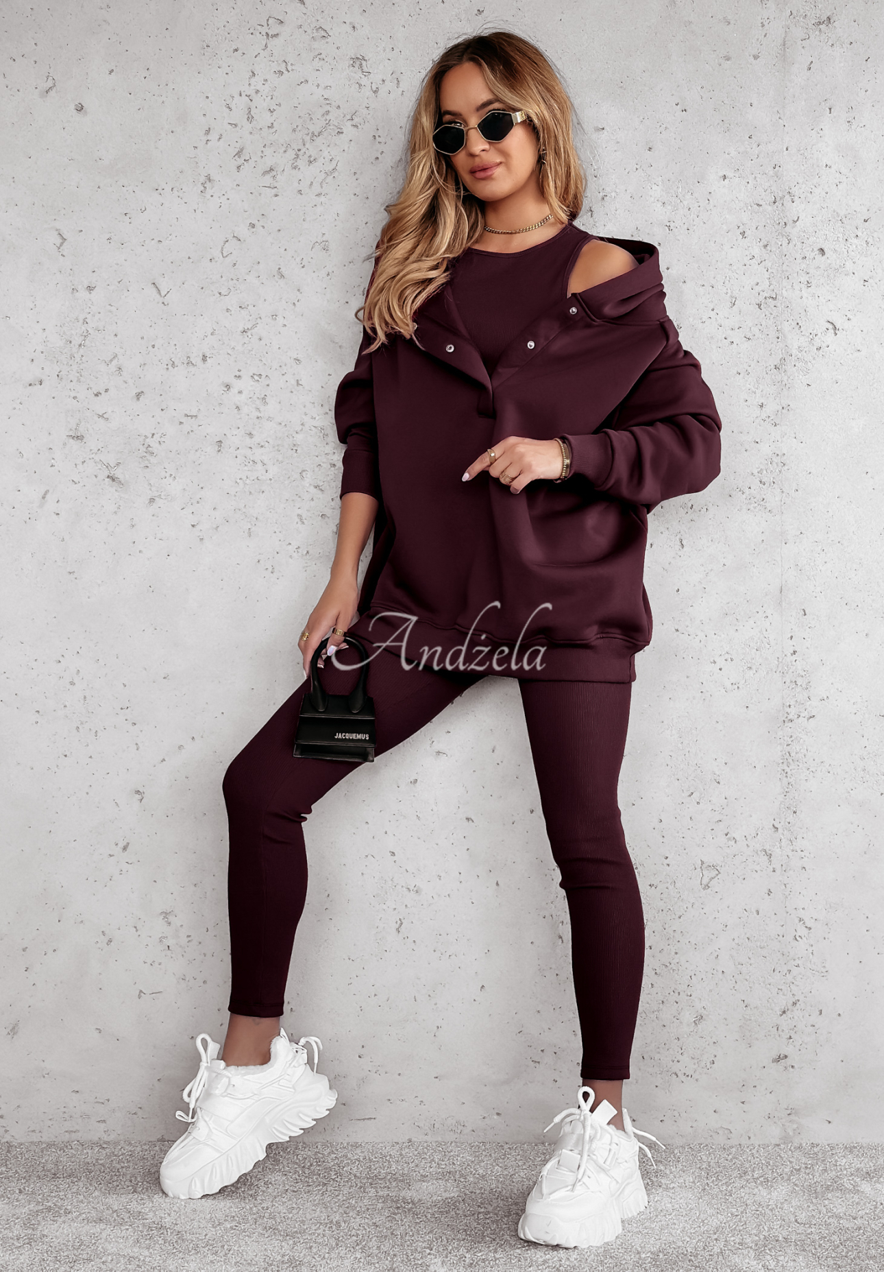 Compleu 3in1 Super fit colanți, Top  și hanorac