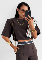 Eleganckie Pantaloni wide leg La Milla Sunshine Elegance ciocolatii