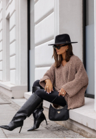 Pulover oversize Cocomore Dreamy Escape jasnoczekoladowy