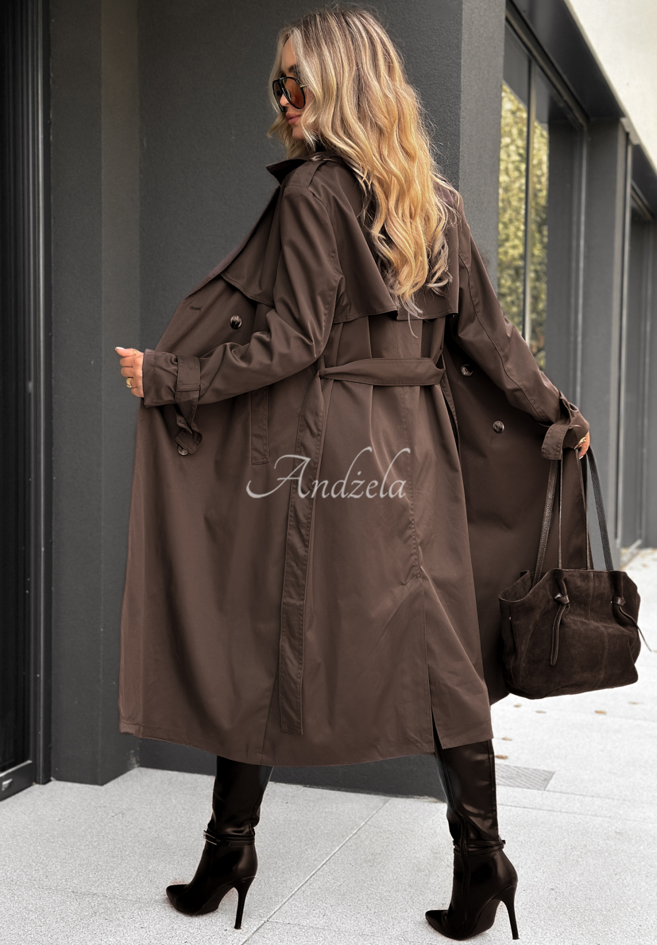Pardesiu trenci lung cu curea Gone With Rain
