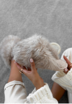 Șlapi z futerkiem Fluffy Feet bej