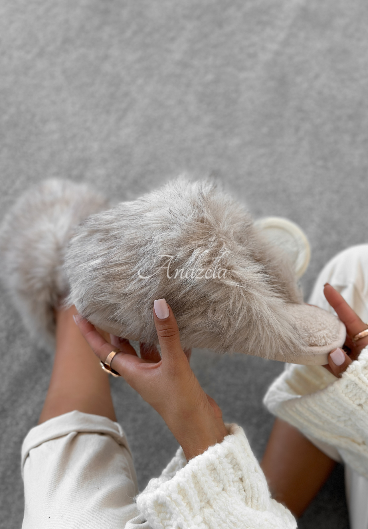 Papuci de casă cu blană Fluffy Feet