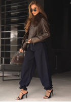 Skórzana Geacă z futerkiem Still Unread ciocolatie