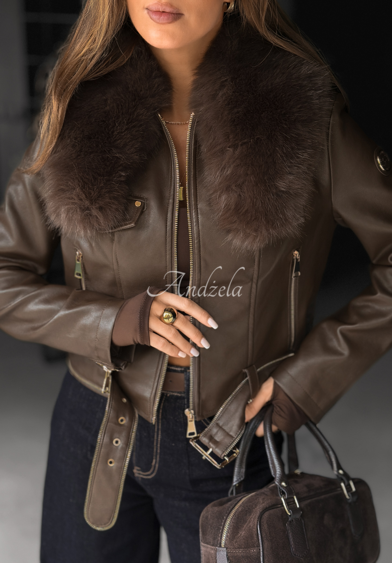 Geacă ramones din piele cu blăniță Still Unread