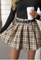 Plisowana Fustă mini w kratę Still Autumn bej