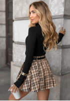 Plisowana Fustă mini w kratę Still Autumn bej