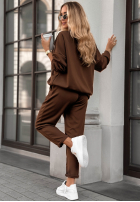 Compleu de trening z naszywkami Autumn Flowers ciocolatiu