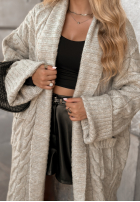 Długi pleciony Cardigan Only Forward bej