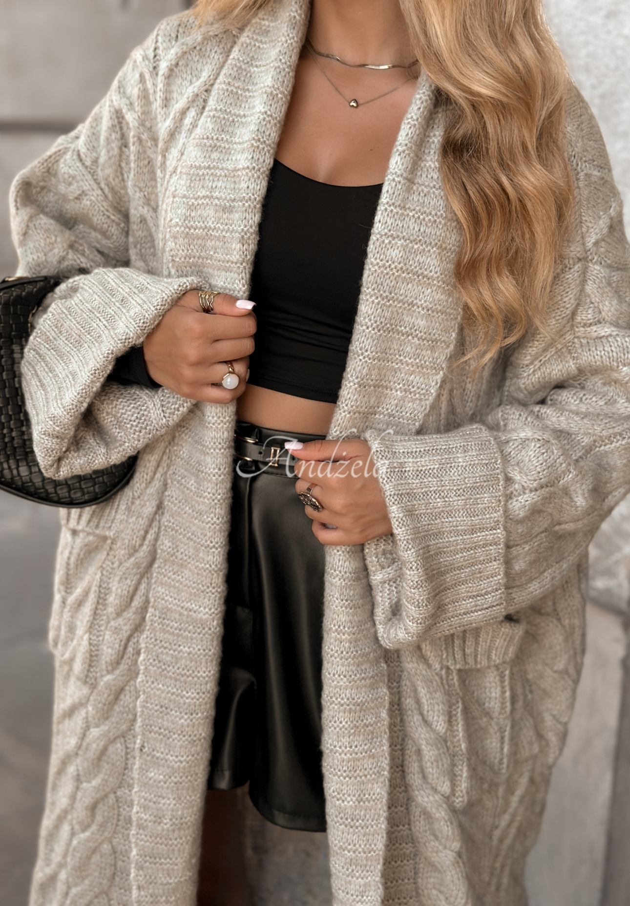 Cardigan lung împletit Only Forward