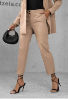 Eleganckie spodnie Pantaloni de tip țigaretă Runway Ready Latte