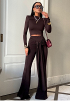 Compleu Bluză i Pantaloni La Milla Kinda Famous ciocolatiu