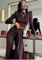 Compleu Bluză i Pantaloni La Milla Kinda Famous ciocolatiu