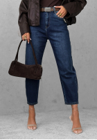 Pantaloni din denim balloon Thought You Knew ciemnoniebieskie