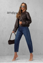 Pantaloni din denim balloon Thought You Knew ciemnoniebieskie