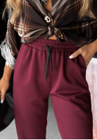 din material textil Pantaloni Chosen Silence burgundowe