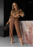 din material textil Pantaloni Chosen Silence camel