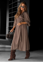 Kopertowa Rochie maxi w Buline Out Of Touch ciocolatie