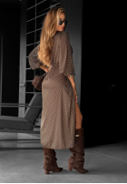 Kopertowa Rochie maxi w Buline Out Of Touch ciocolatie