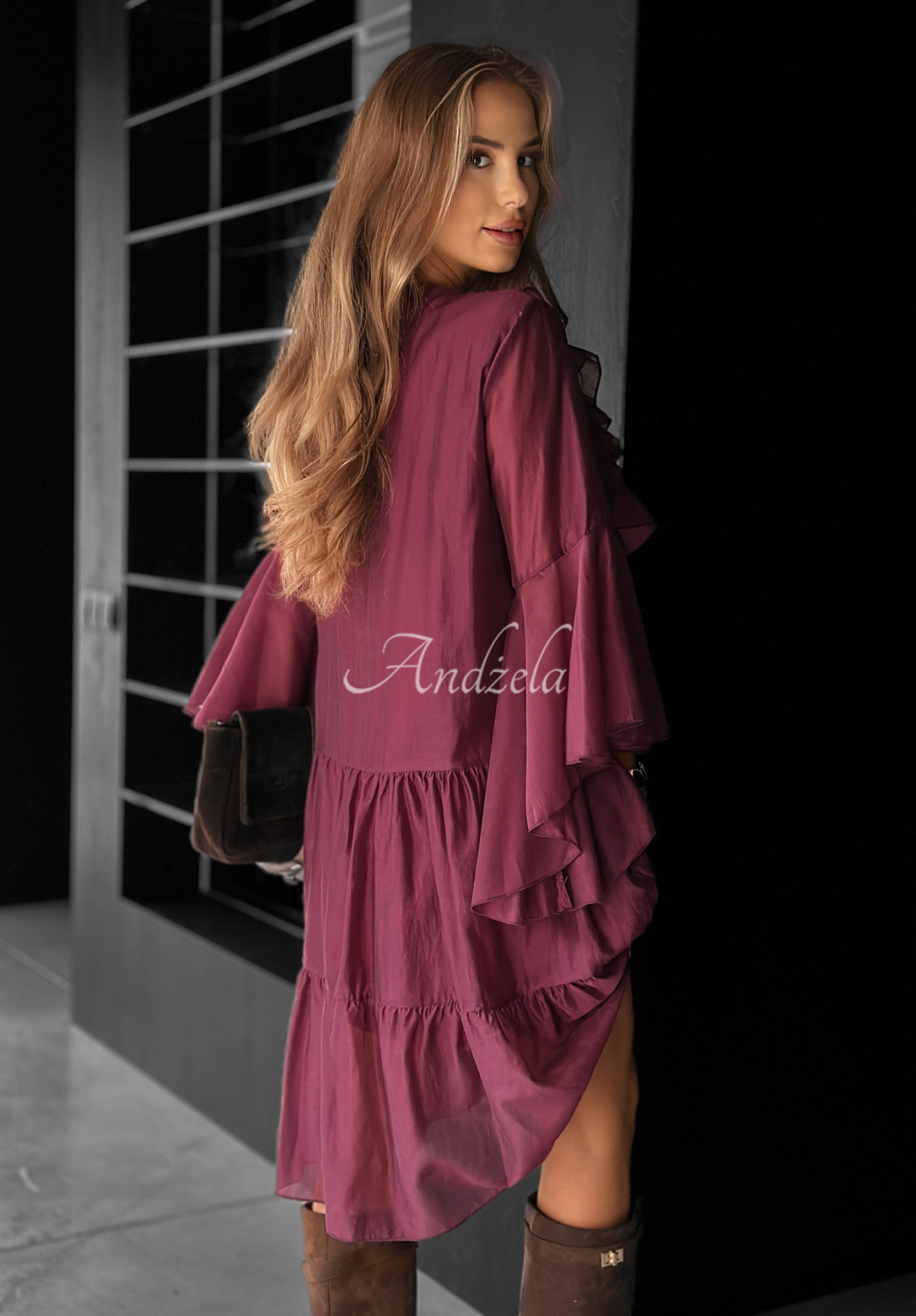 Rochie din tencel cu volănașe He Forgot