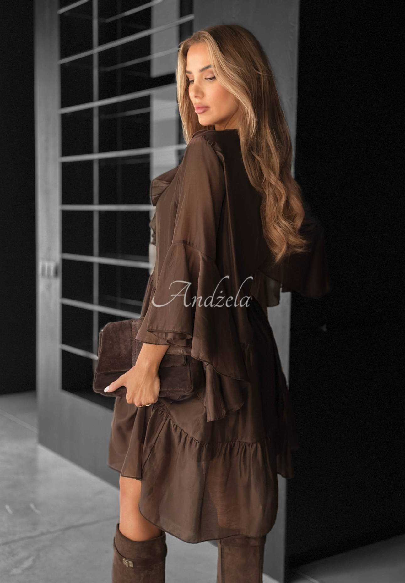 Rochie din tencel cu volănașe He Forgot