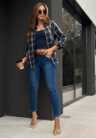 Pantaloni din denim skinny z paskiem Just Another Day ciemnoniebieskie