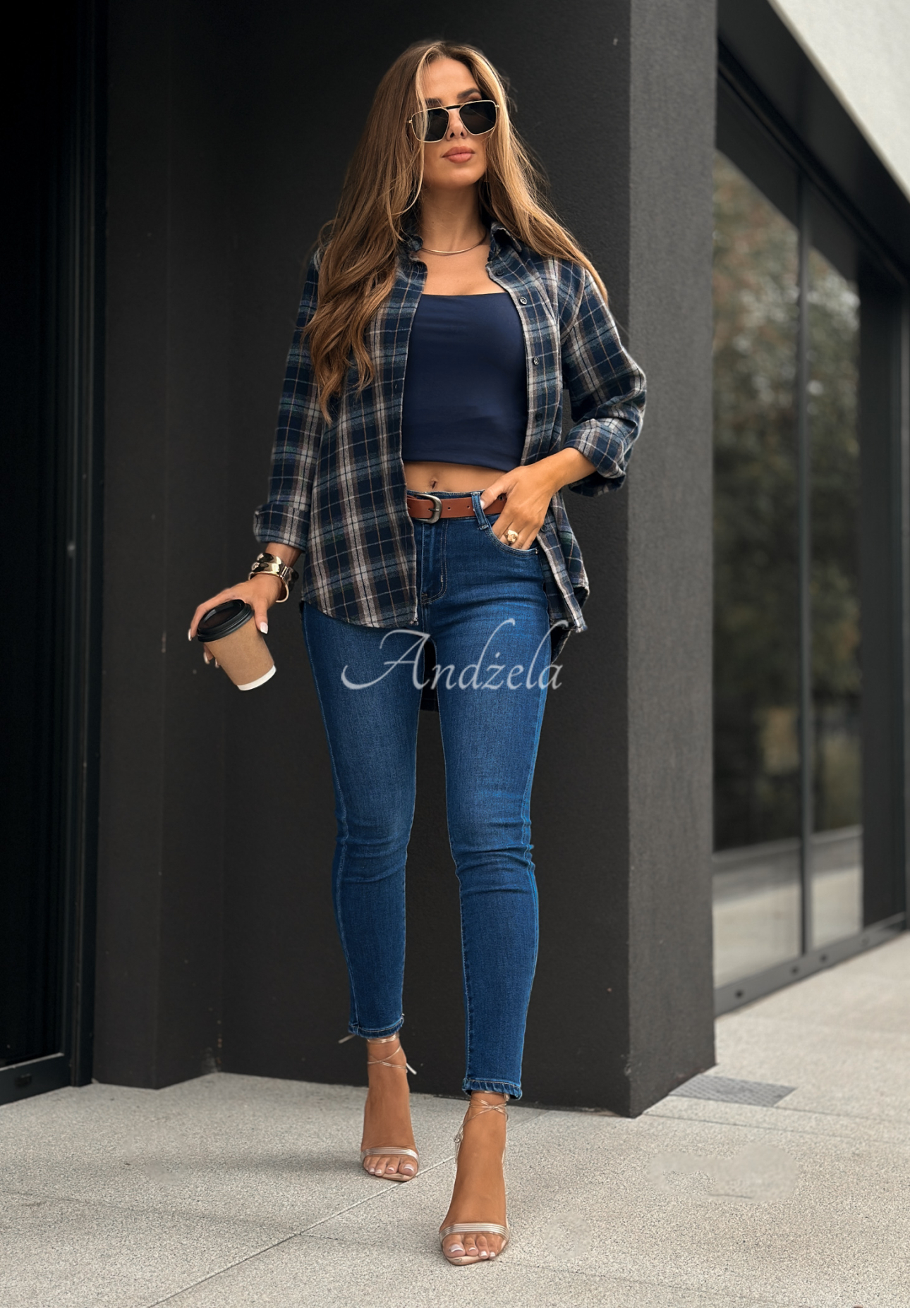 Blugi skinny cu curea Just Another Day