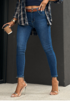 Pantaloni din denim skinny z paskiem Just Another Day ciemnoniebieskie