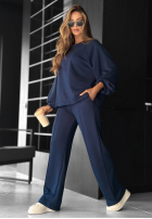 Compleu de trening Hanorac i Pantaloni wide leg Define Your Rules bluemarin
