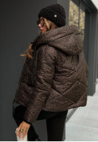 Scurtă pikowana Geacă cu model tip panteră Not Impressed ciocolatie