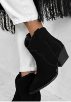 zamszowe Botine Ghete cowboy Long Stories negre