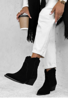zamszowe Botine Ghete cowboy Long Stories negre