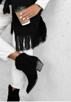 zamszowe Botine Ghete cowboy Long Stories negre