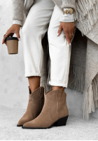 zamszowe Botine Ghete cowboy Long Stories bej