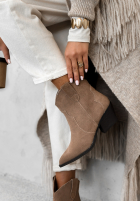 zamszowe Botine Ghete cowboy Long Stories bej
