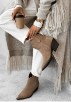 zamszowe Botine Ghete cowboy Long Stories bej