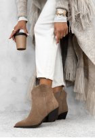 zamszowe Botine Ghete cowboy Long Stories bej